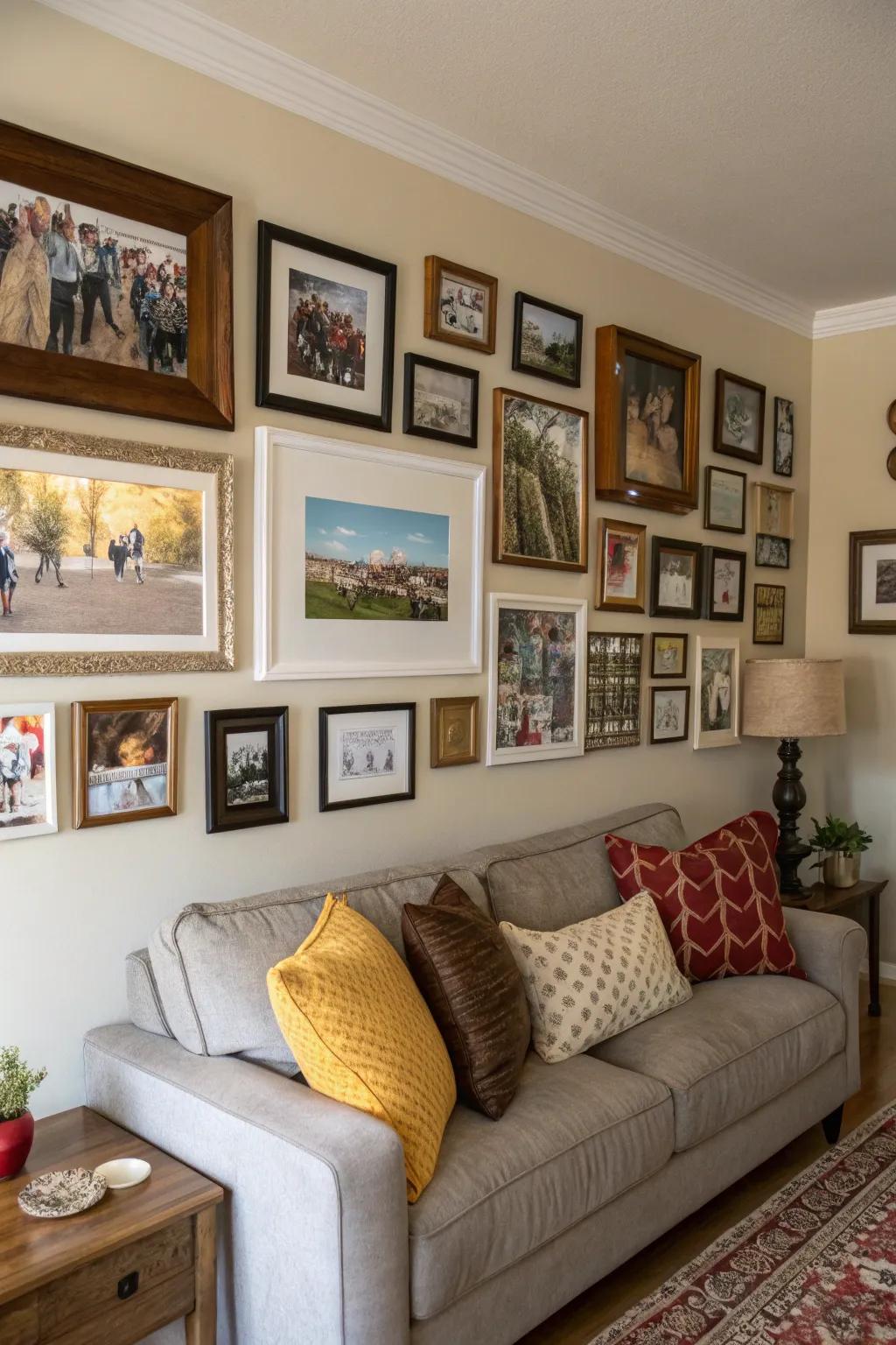Personalize your photo display with cherished family pictures.