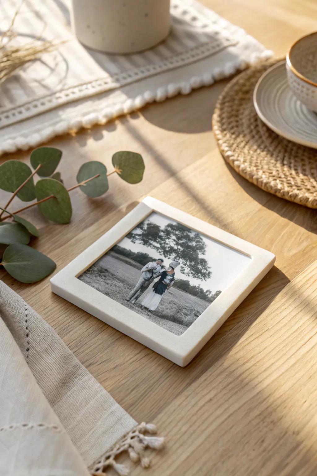 Craft memories into art with bespoke picture coasters. Great for a touch of nostalgia!