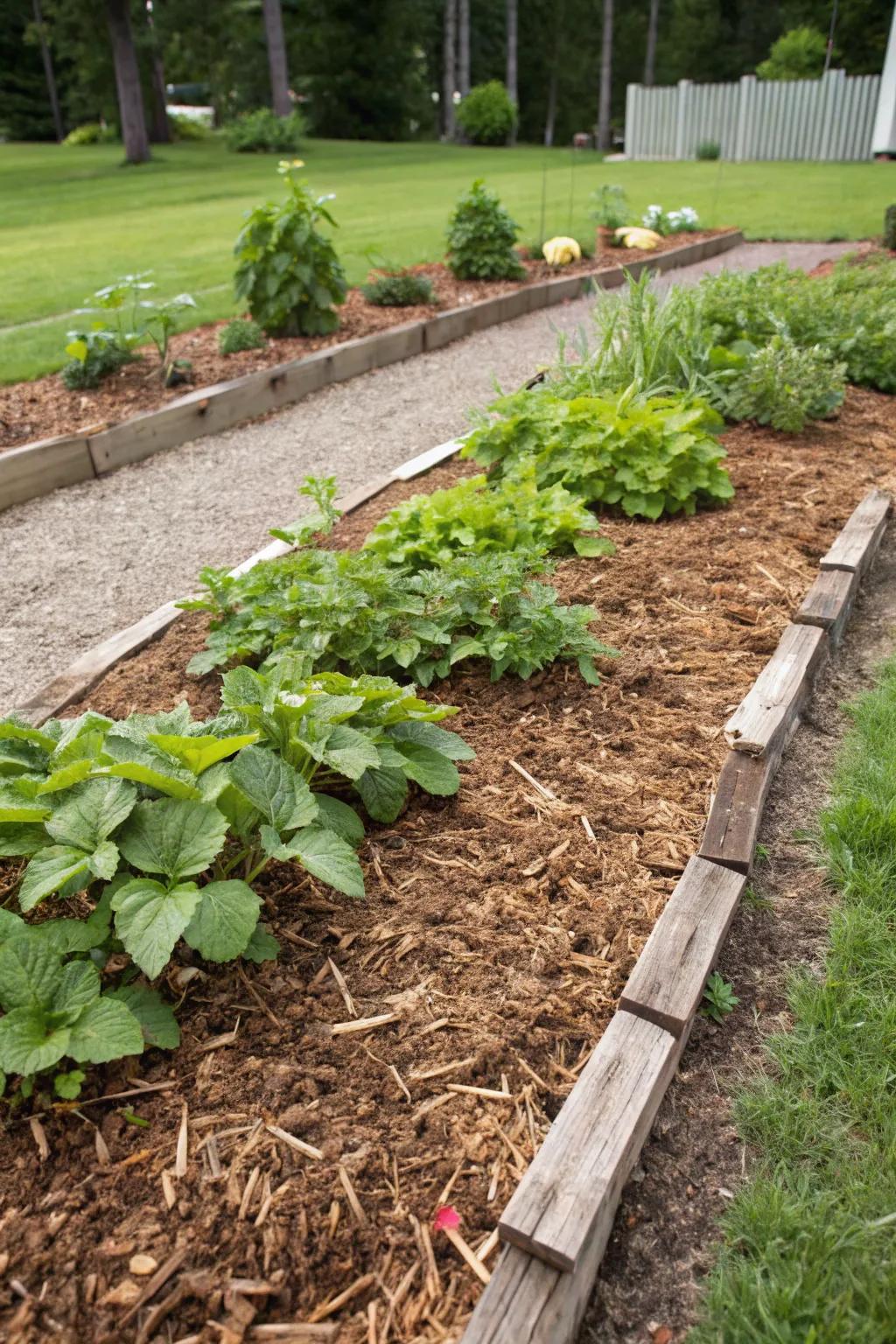 Mulch serves as your garden's foremost defense against weeds.