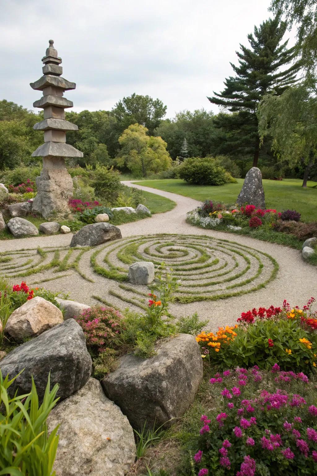 Artistic stone patterns adding a distinctive flair.