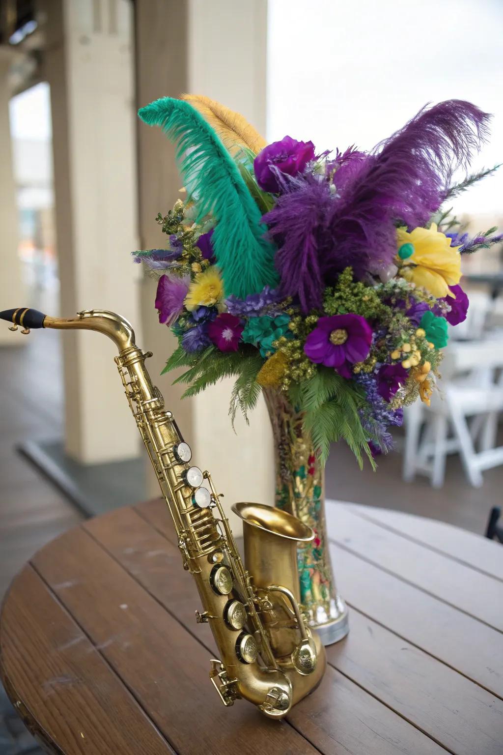 Repurpose musical instruments for celebratory elegance.