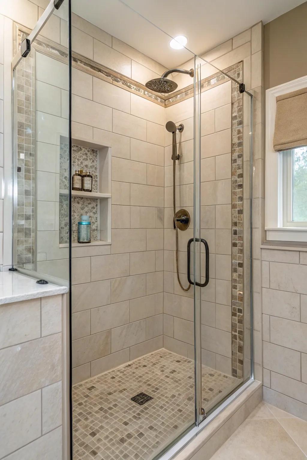 Neutral shades can transform your shower into a peaceful getaway.