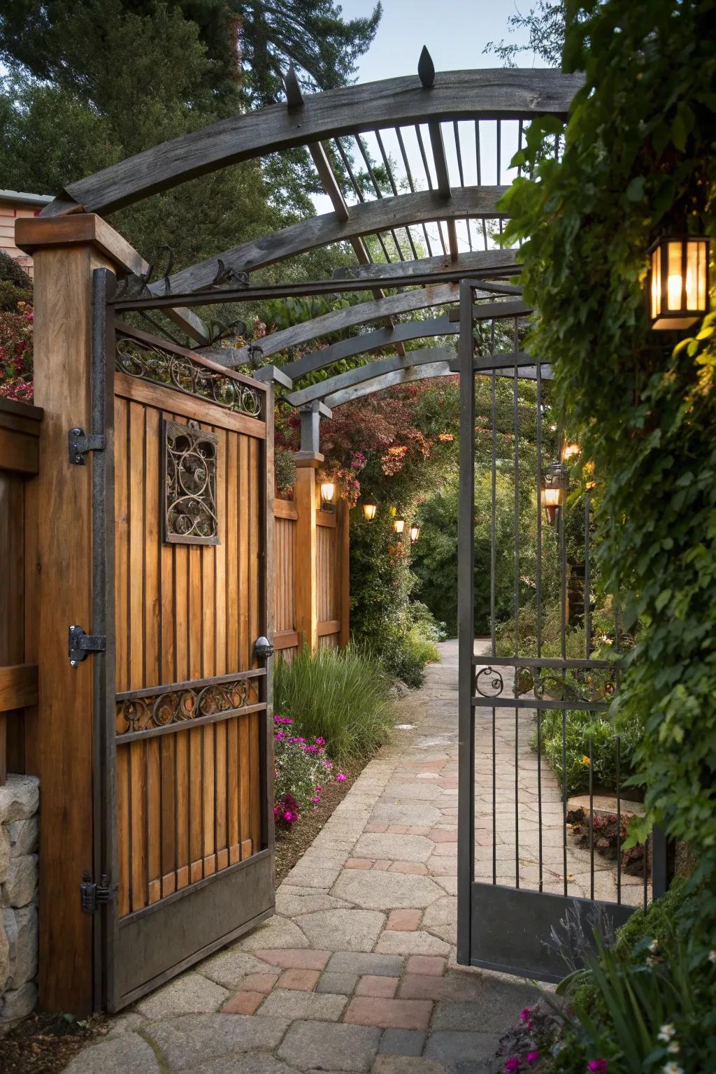 The fusion of alloy and timber engenders a warm, inviting visual.