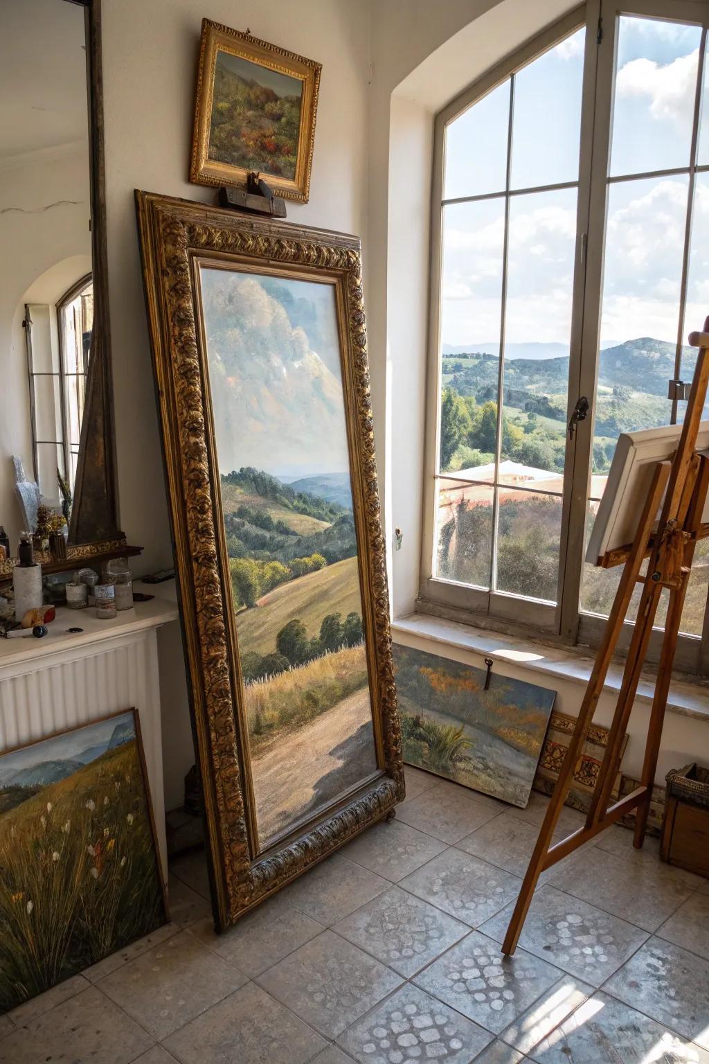 Artistic depictions possess the ability to transform your mirror into an artful masterpiece.