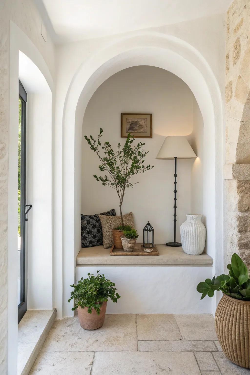 Adopt minimalism for a chic and modern alcove.