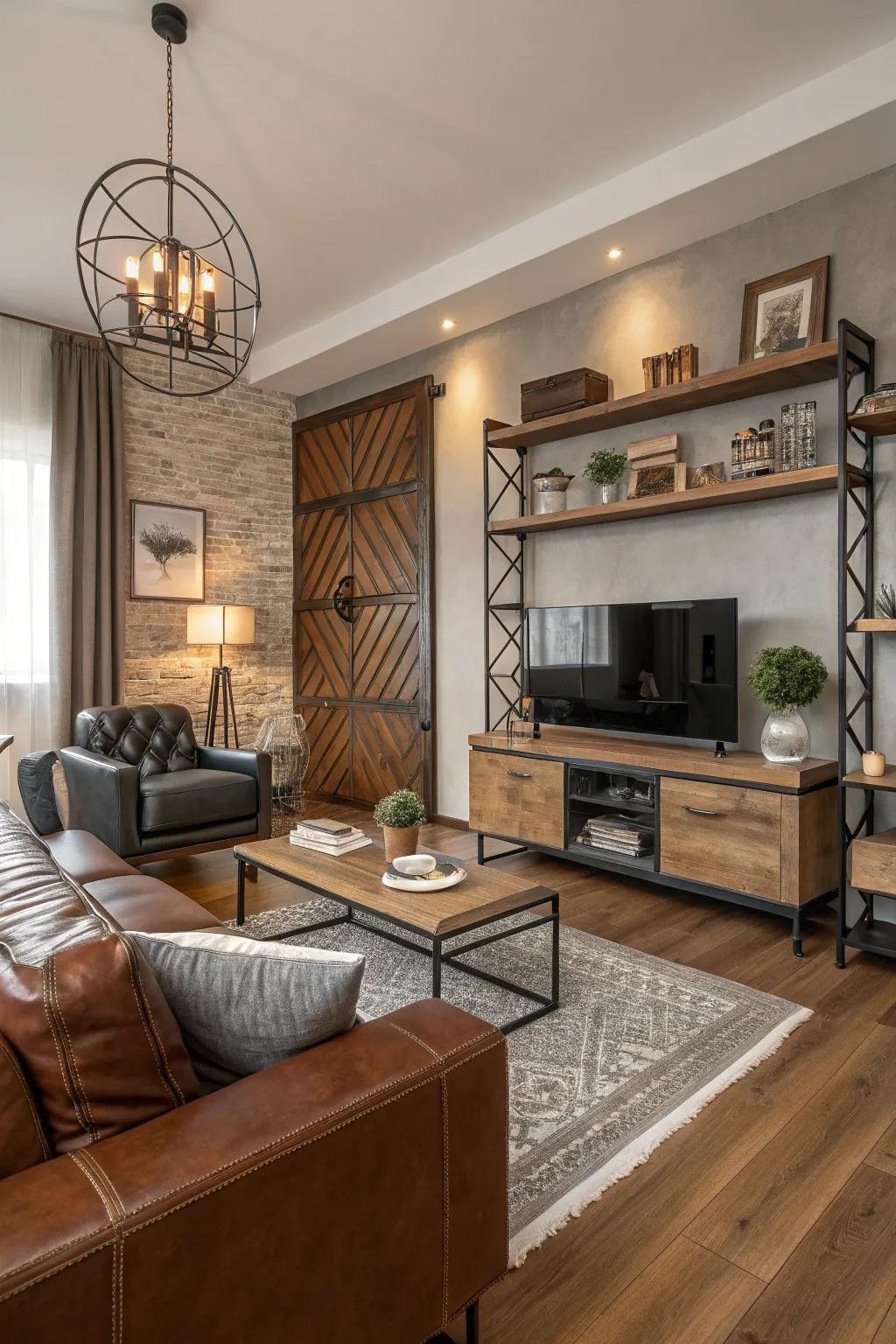 Combining materials fashions artistic interest and warmth.