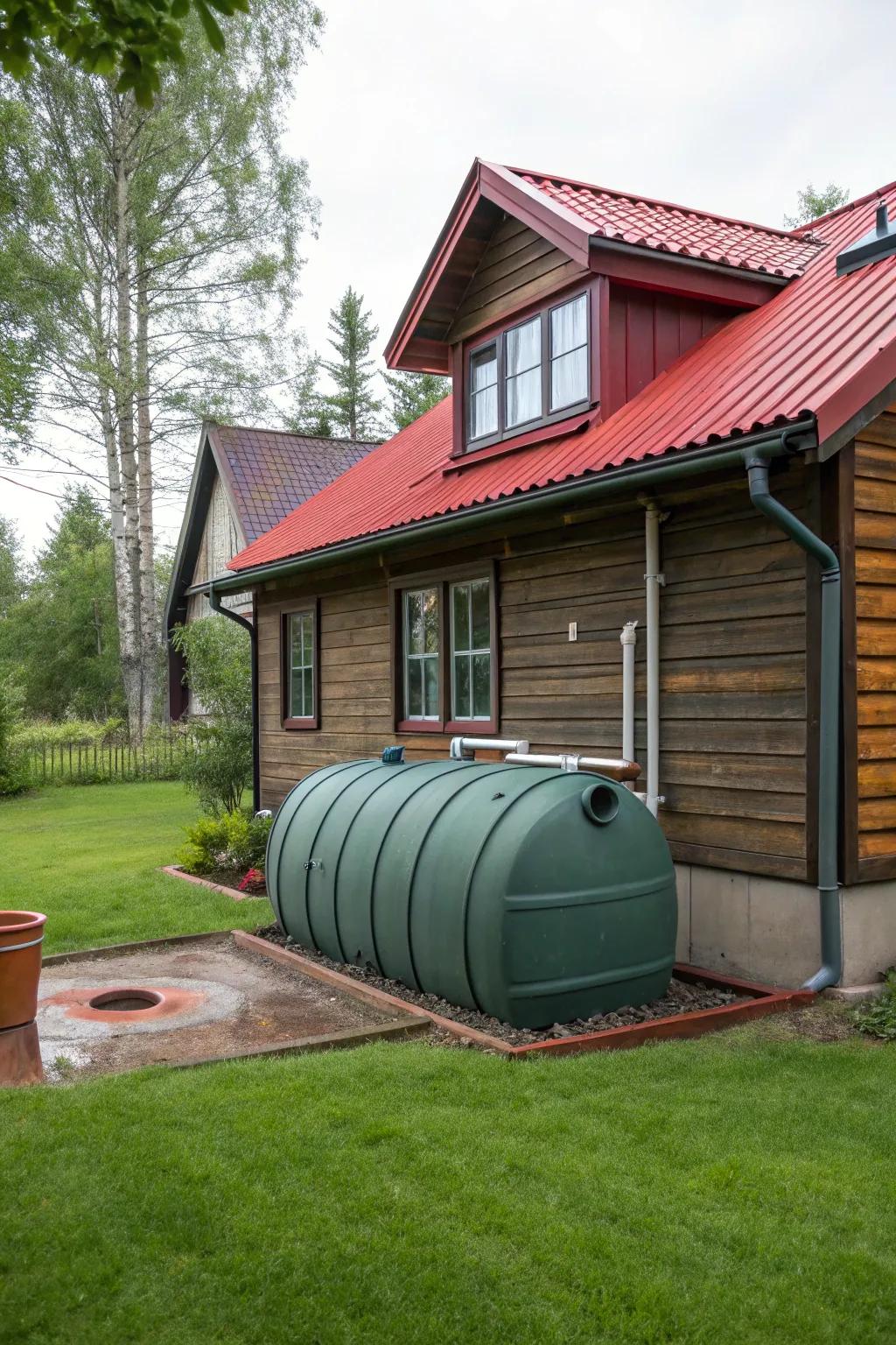 A fuel container cover flawlessly integrating with the dwelling's architectural pattern.