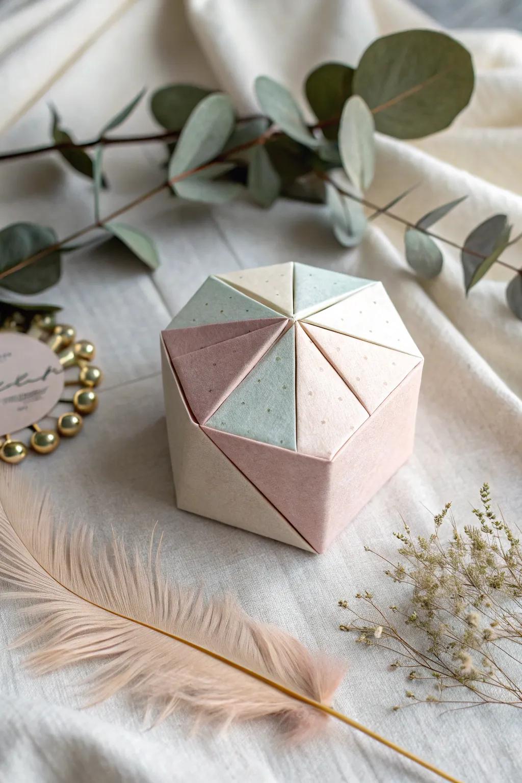 A subtle touch of elegance: this origami gem box transforms a simple gift into a valued memento.