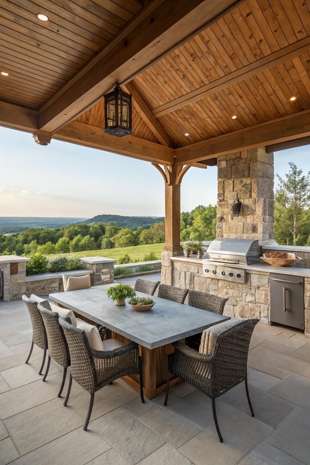 Relish the freedom of an uncovered terrace kitchen in your garden.