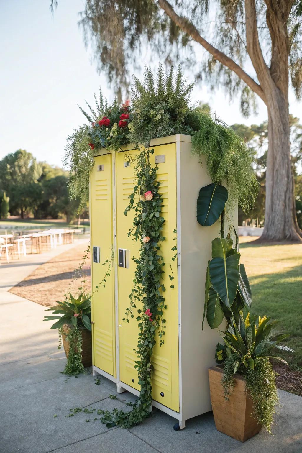 Brighten your storage unit through artificial vegetation.
