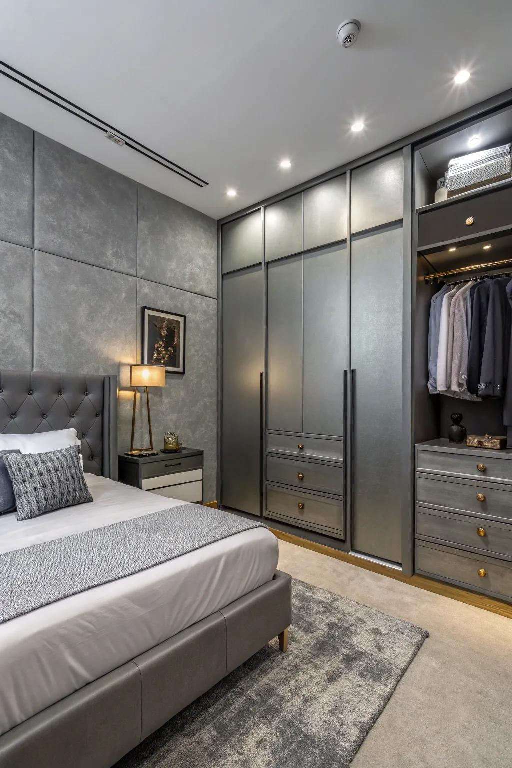 Cool ash tones provide an elegant, versatile base for any bedroom style.