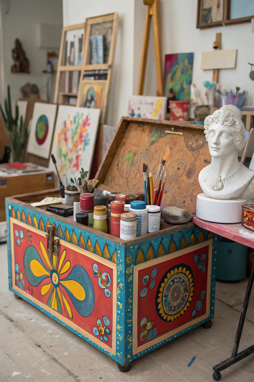 An eclectic free-spirited chest, full of creativity.
