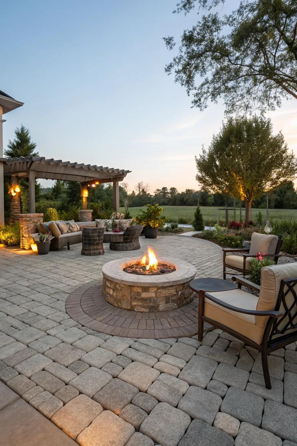 Paved stone ground covering delivers a robust and fashionable foundation.