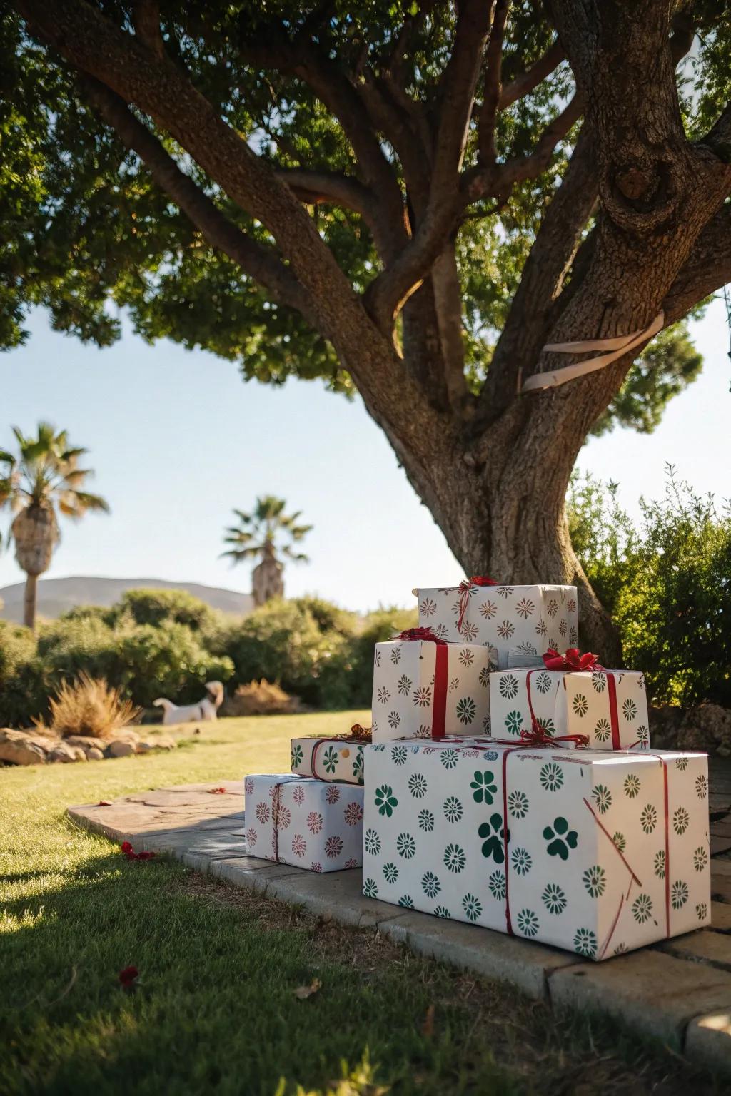 Bespoke paw impression wrapping paper elevating gift-giving.