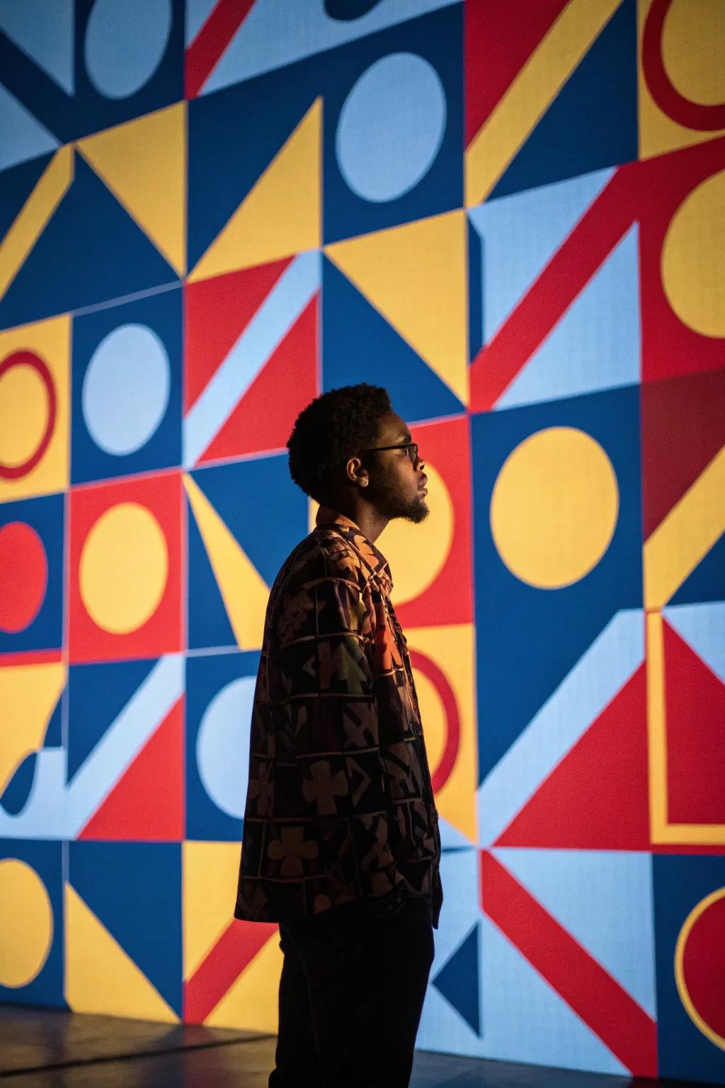 Contemporary and daring using geometric composition designs.