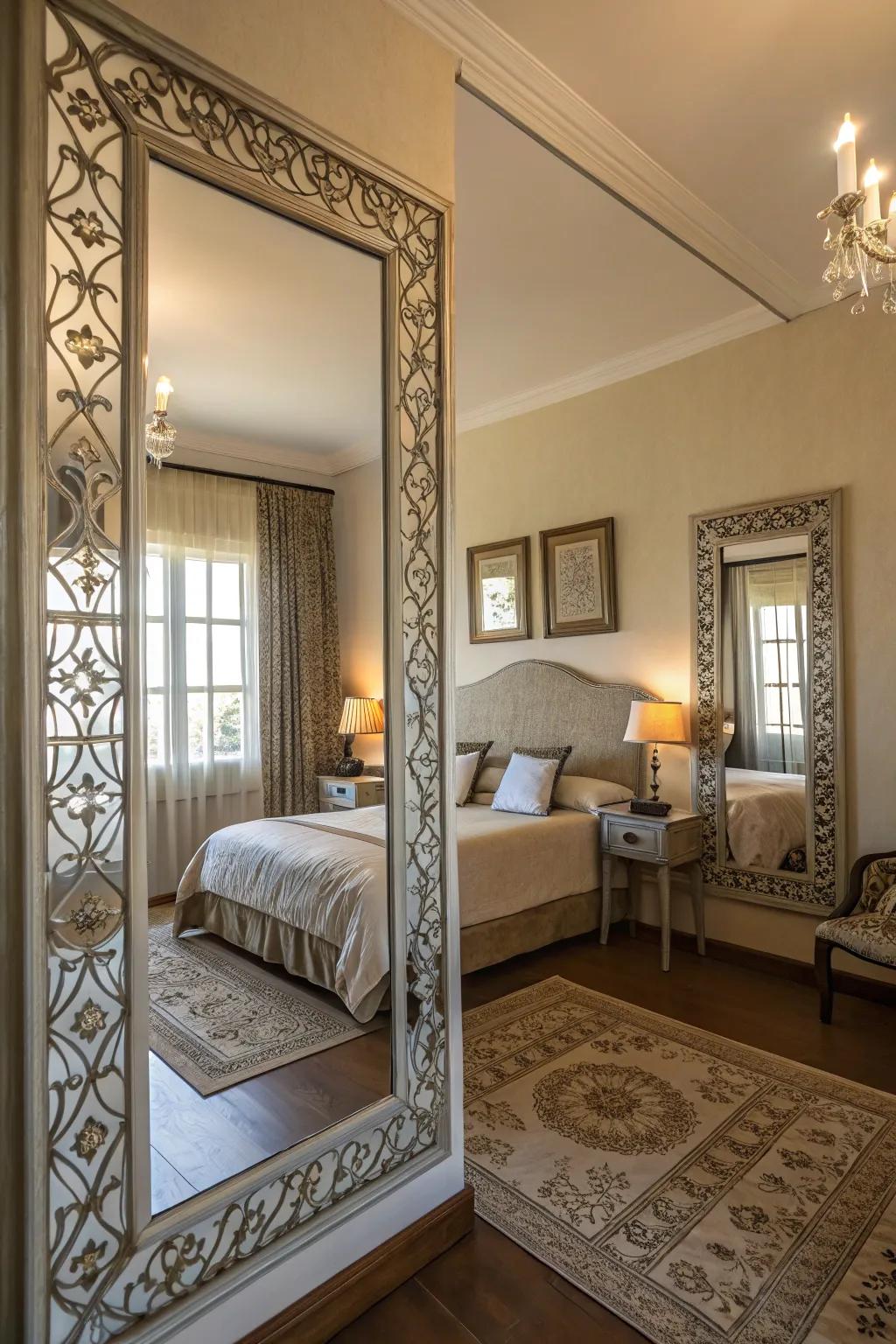 Elegant mirrors enhance the depth and appeal to your room.