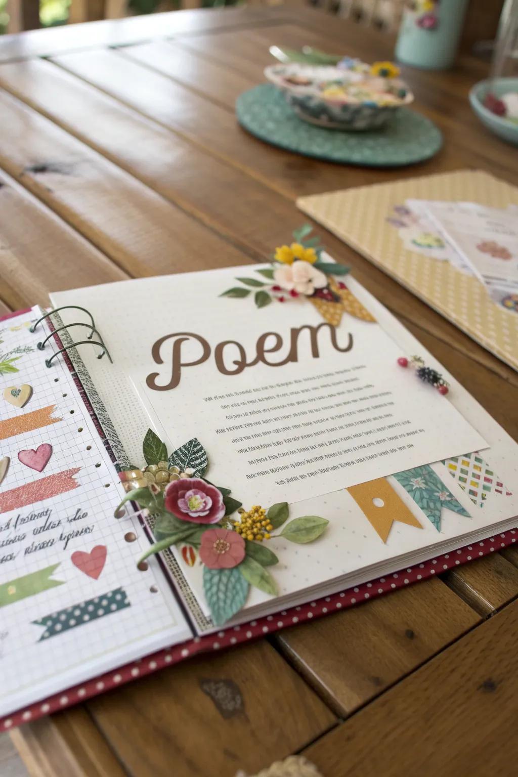 A collage aesthetic imparts a personalized, crafty characteristic to poems.