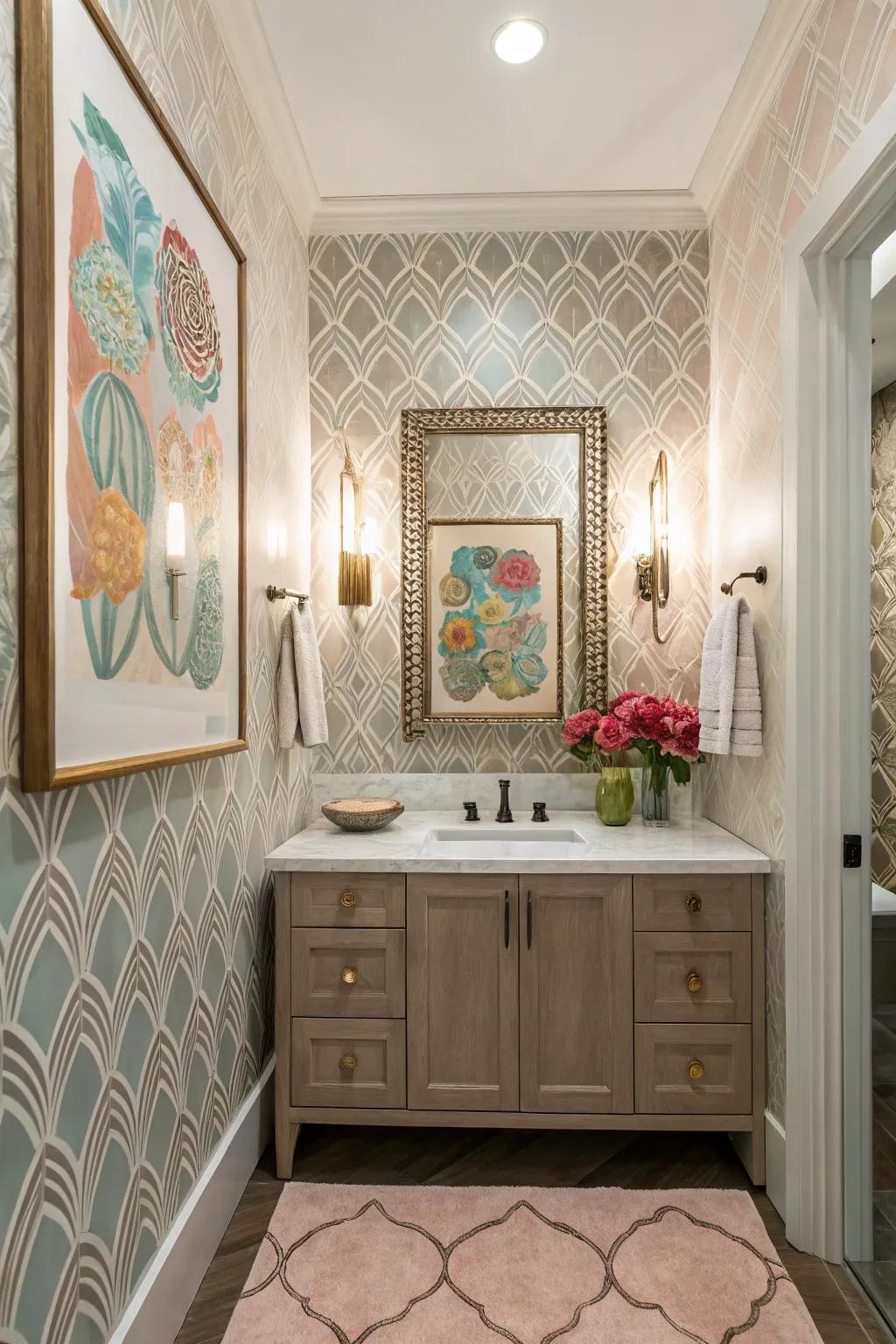 Creative wallpaper designs have the ability to evoke a gallery-like ambiance.