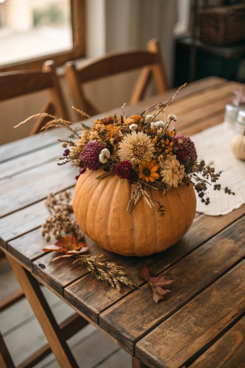 Desiccated blooms contribute enduring elegance to your gourd aesthetic.