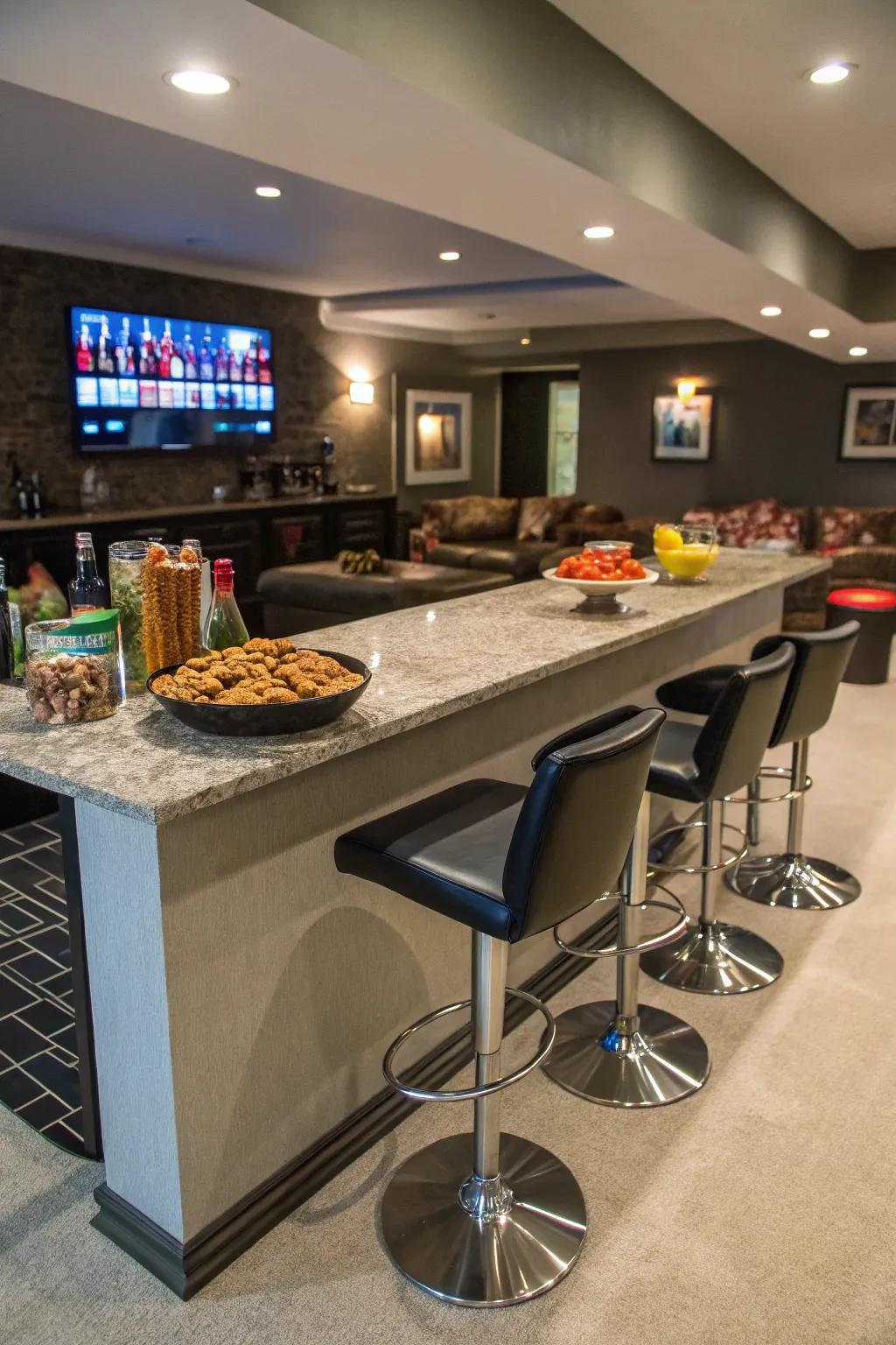 A refreshment and beverage station for supreme convenience.