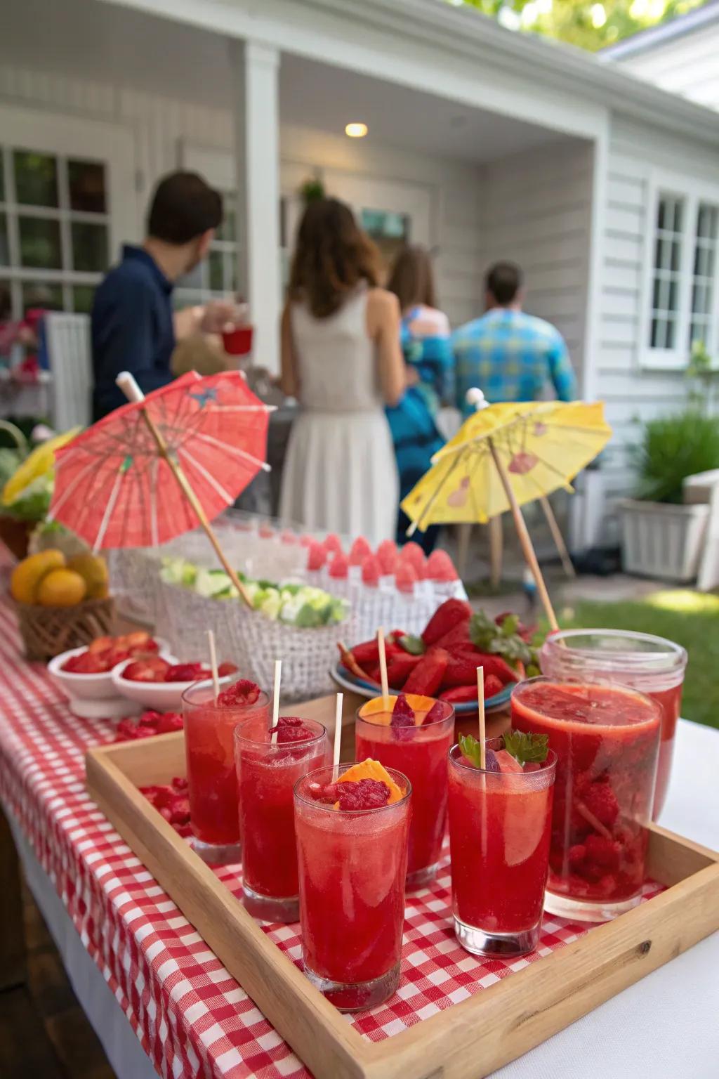 Refreshing ruby cocktails to maintain high spirits.