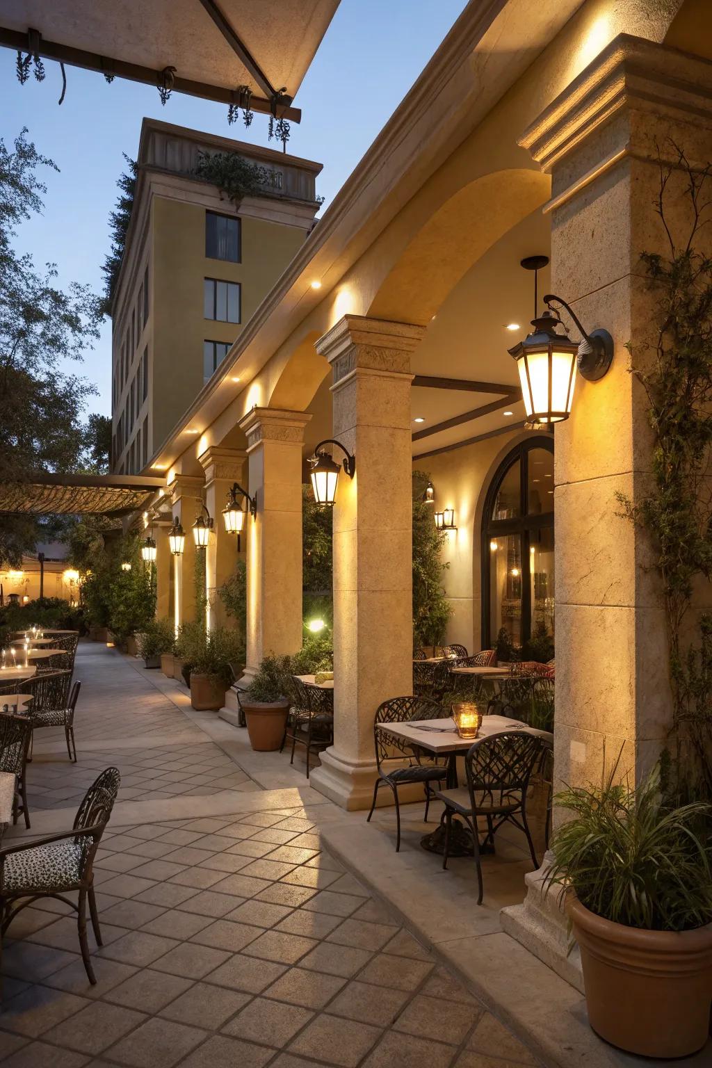 Highlight beams attract focus to your patio's standout features.