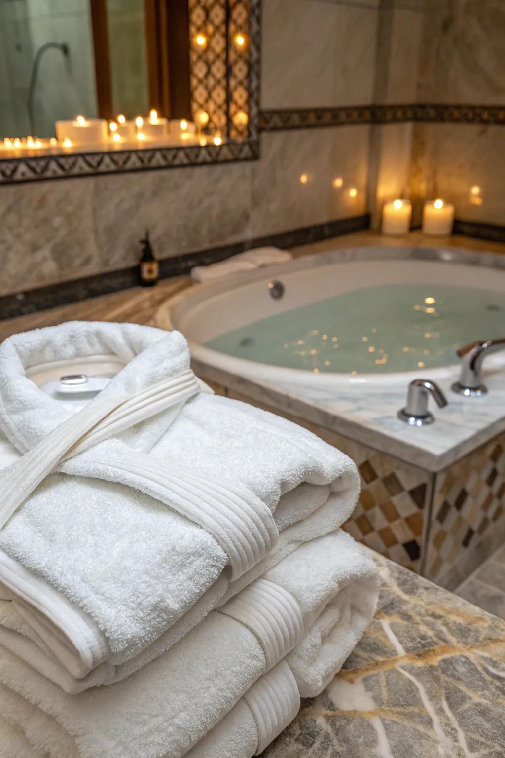 Envelop yourselves in comfort using sumptuous fabrics.