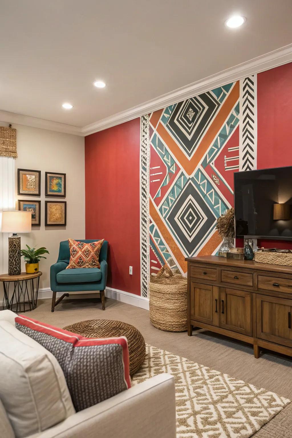 An attention-commanding highlighted partition that fundamentally alters the spatial perception.