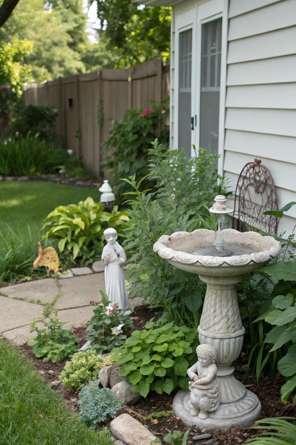 Garden adornments infuse character and allure into your outdoor domain.