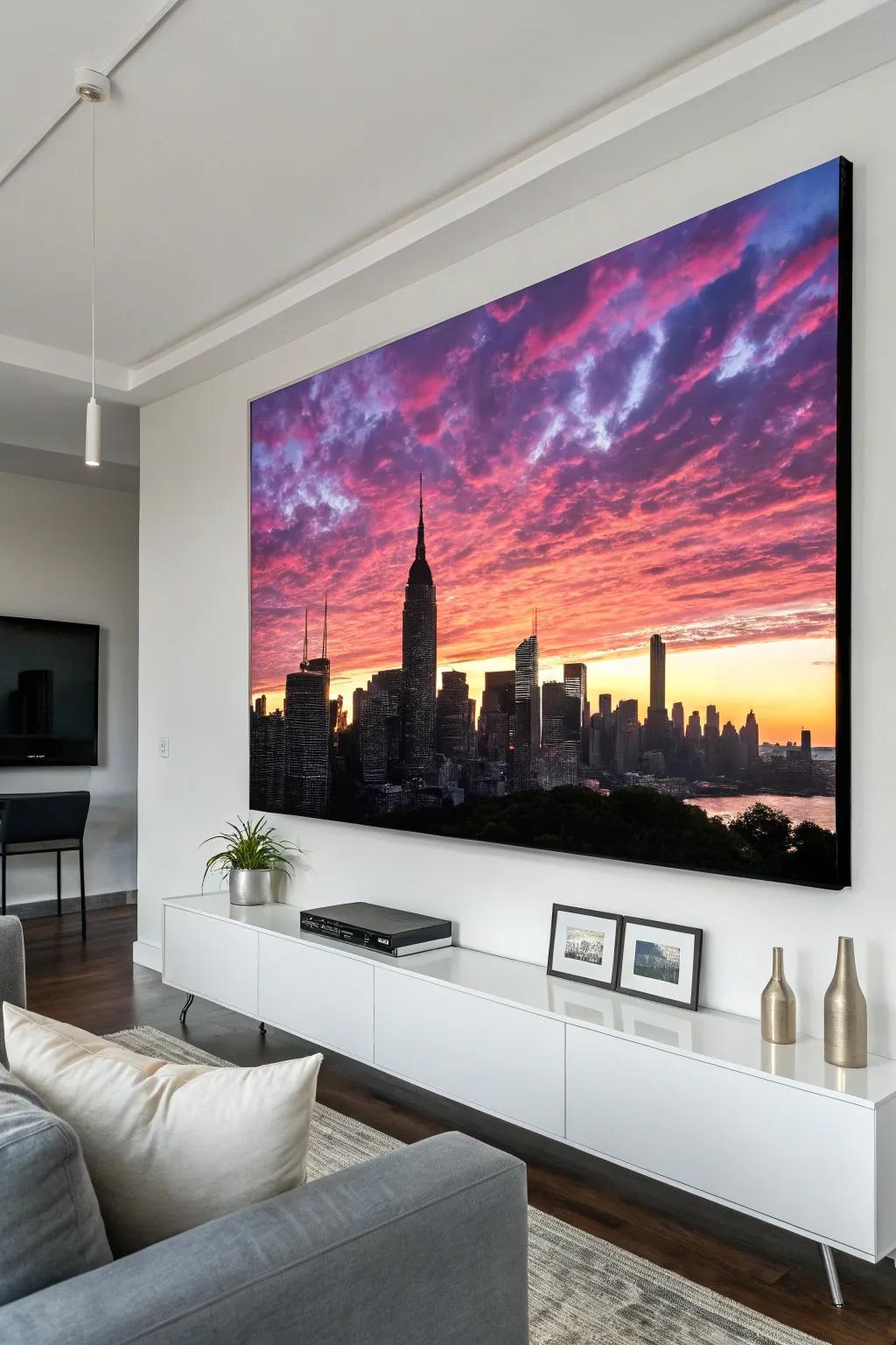 A skyline silhouette injects a sense of boldness into a living space.