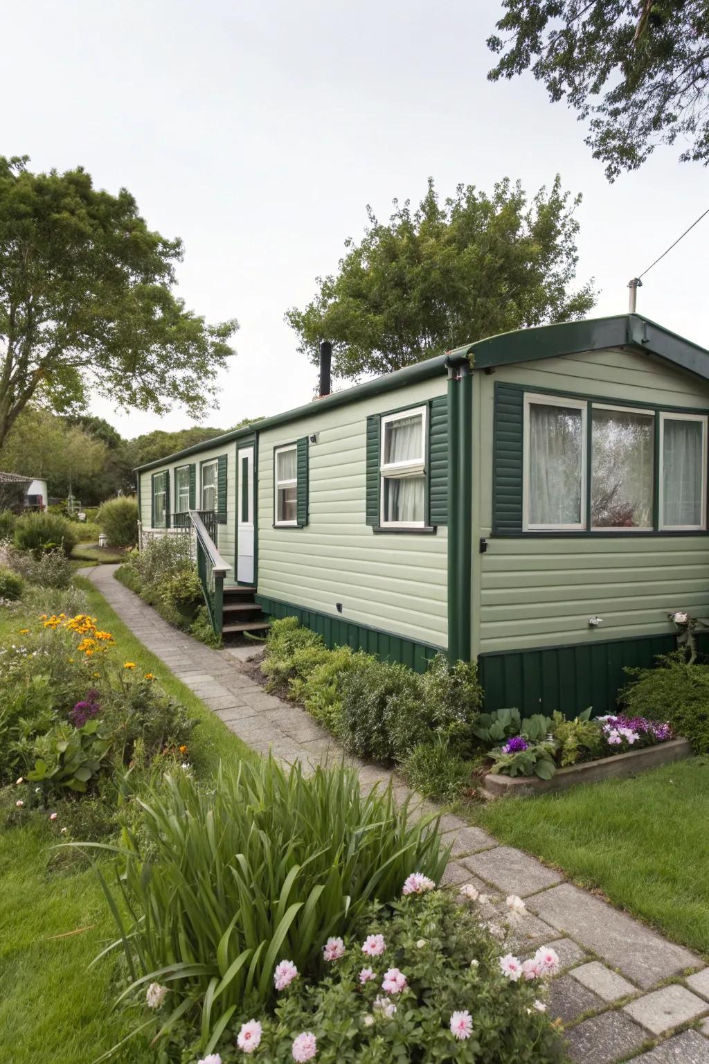 Botanical greens present a soothing, harmonious facade.