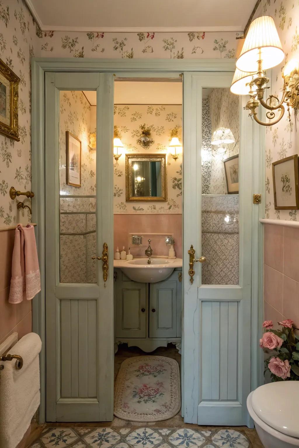 Paired doors infuse personality and a trace of sophistication.