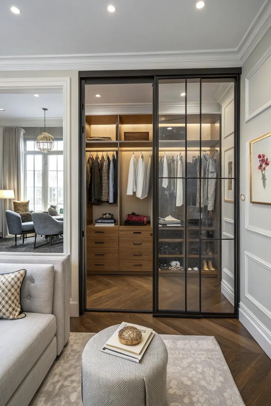 Glass panels brighten and open up your design.
