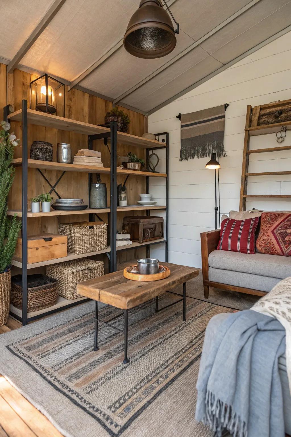 An assortment of textures and patterns injects dimension and fascination.