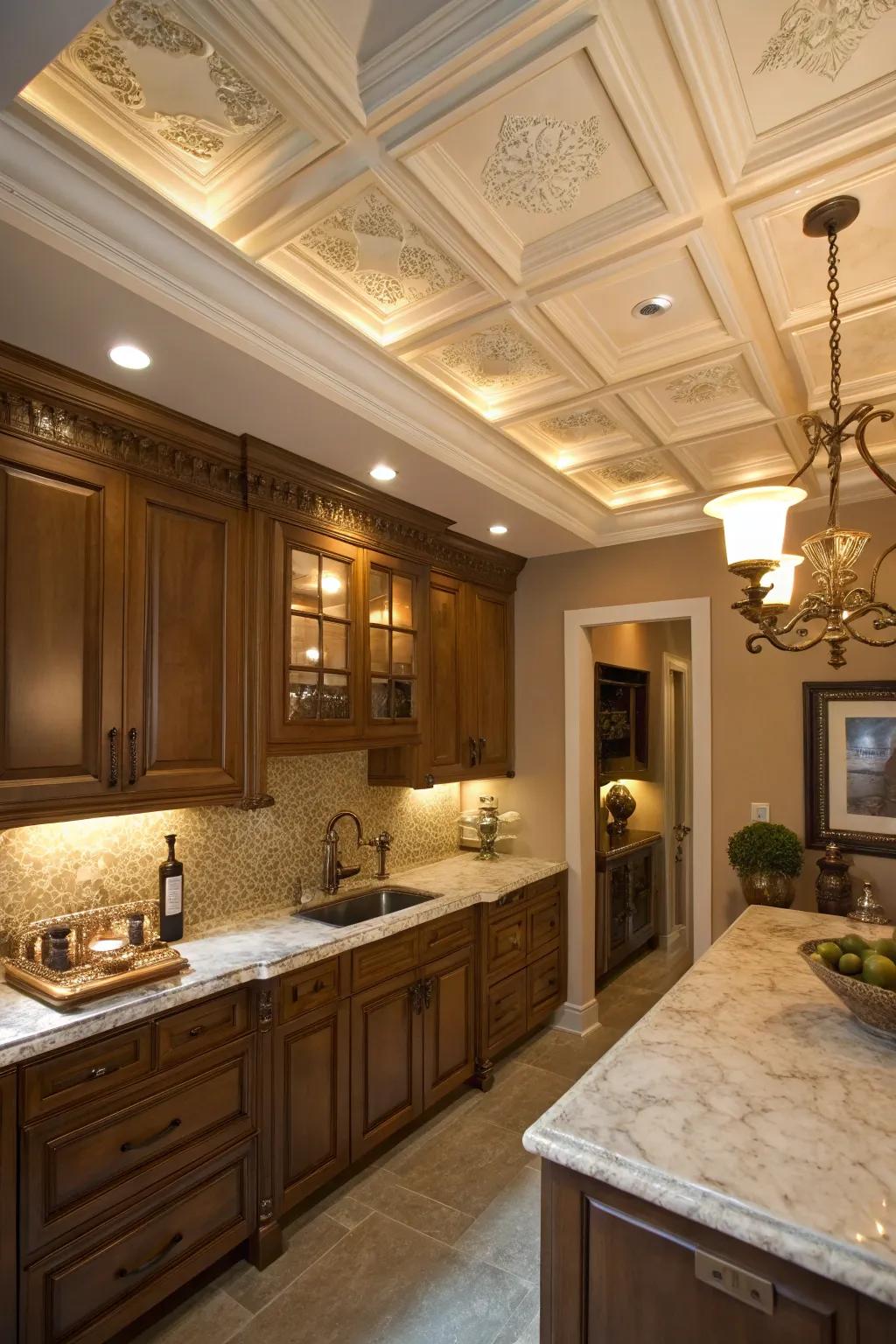 Panelled upper spaces introduce a hint of classic elegance to smaller kitchens.