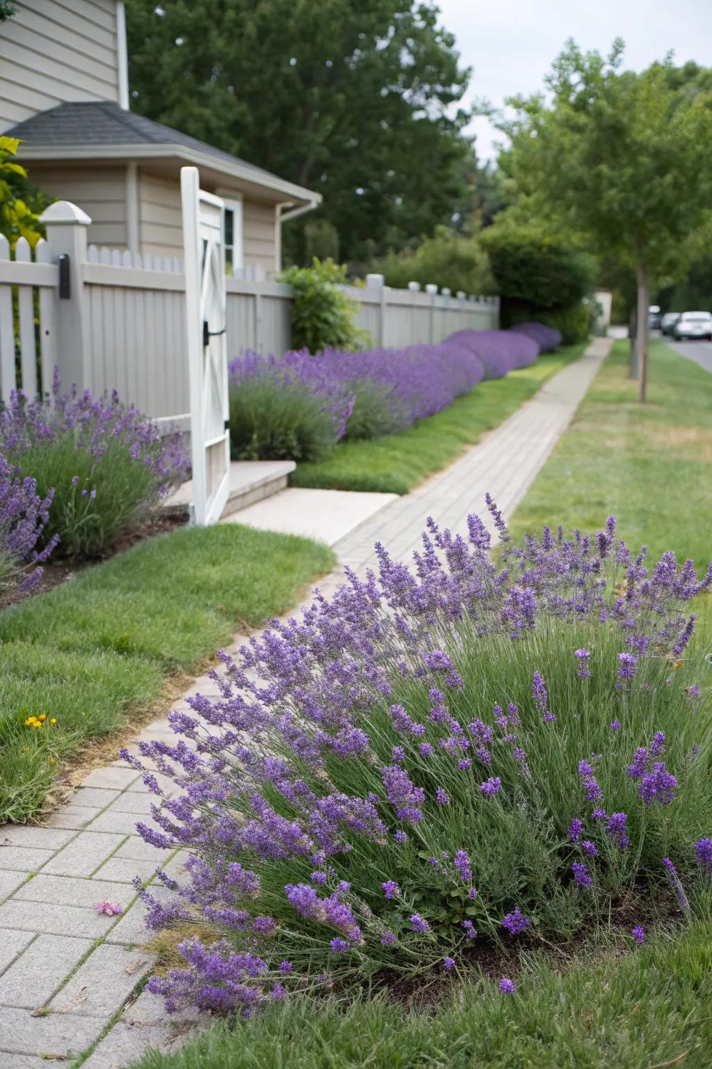 Minimal-maintenance lavender sustains garden aesthetics with reduced labor.