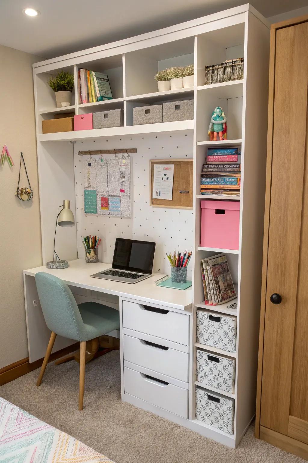 A streamlined workspace guarantees practicality without forfeiting flair.