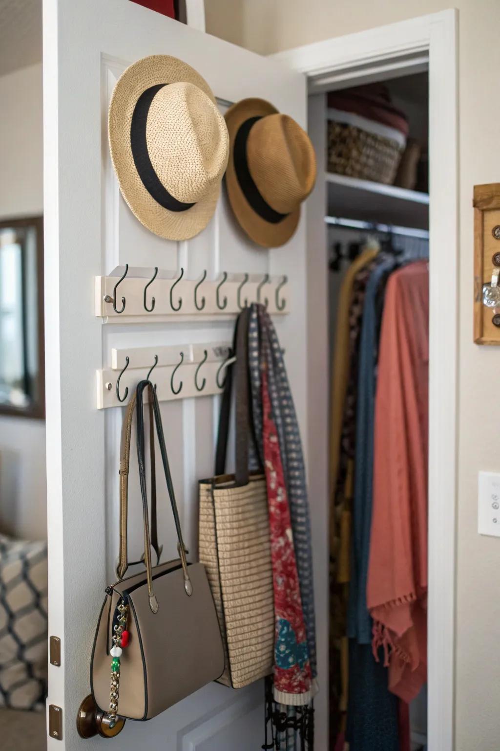 Employ doorway area for added storage prowess.