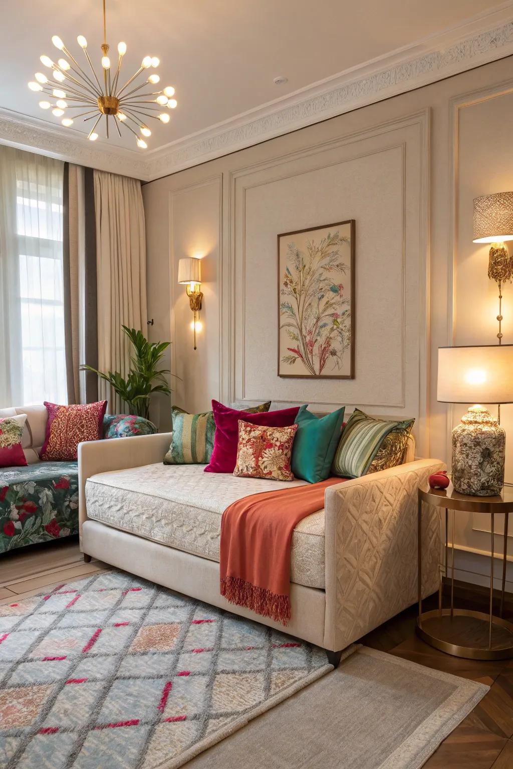 Decorative accents can transform the look of your convertible couch.