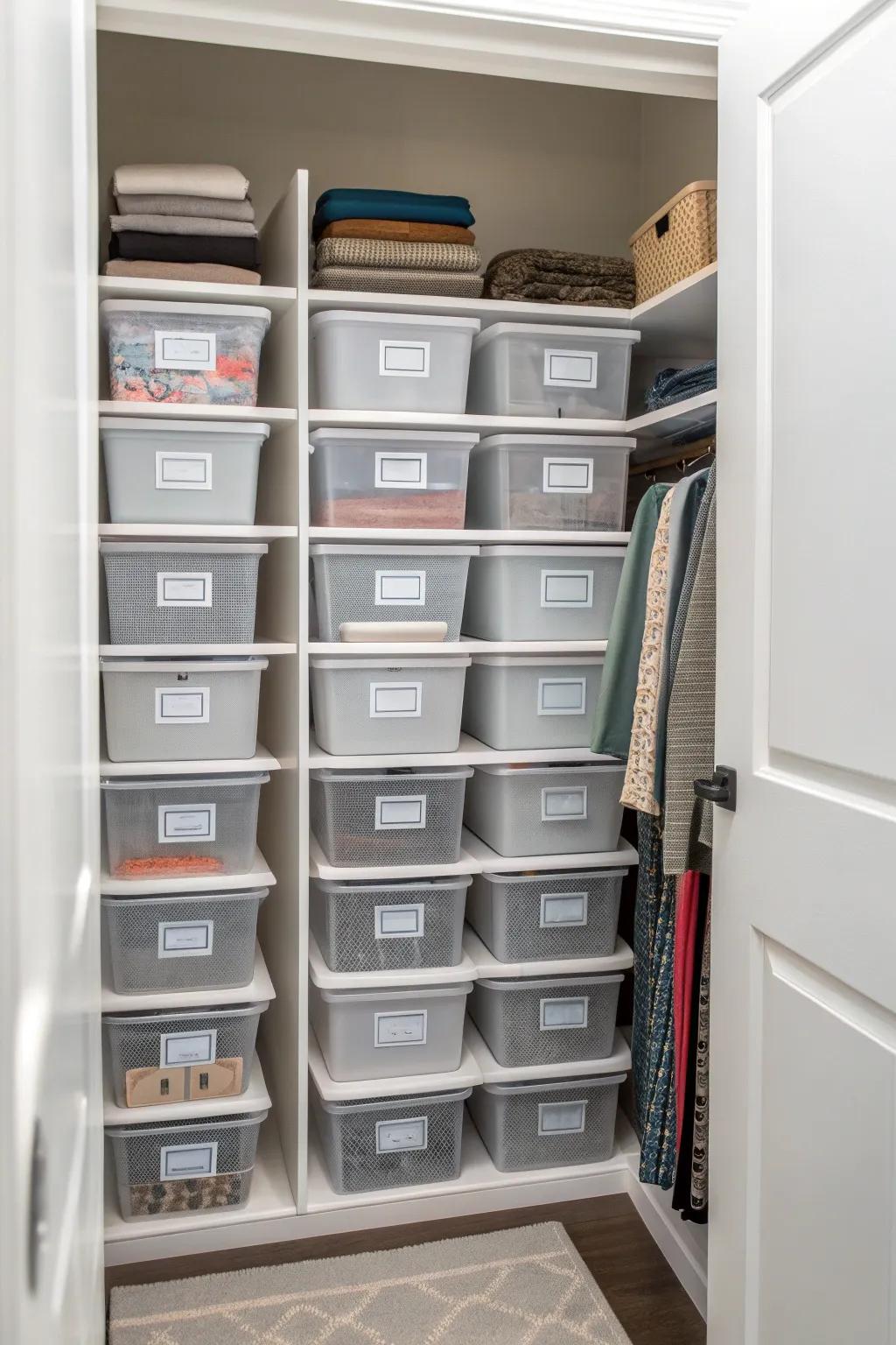 Lucid bins afford visibility and arrangement, facilitating the effortless retrieval of required articles.