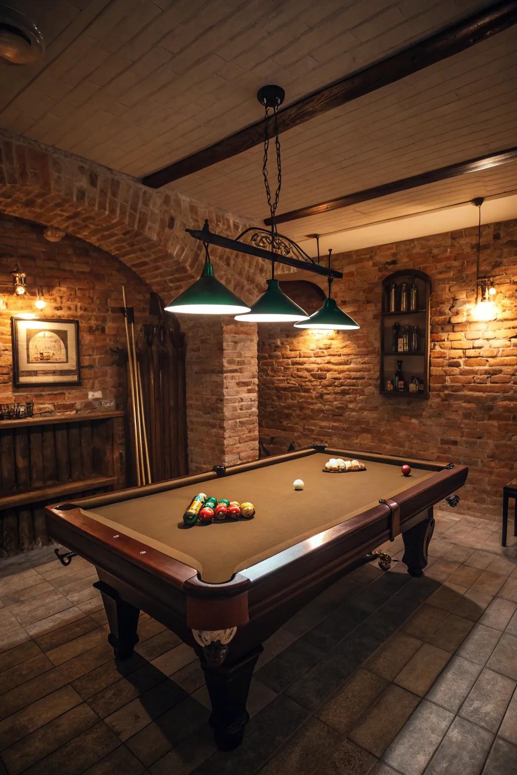A pool table conveys leisure and amusement into your speakeasy.
