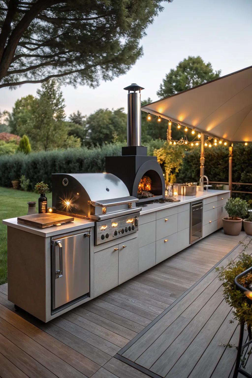 Modern appliances bringing convenience to outdoor cooking.
