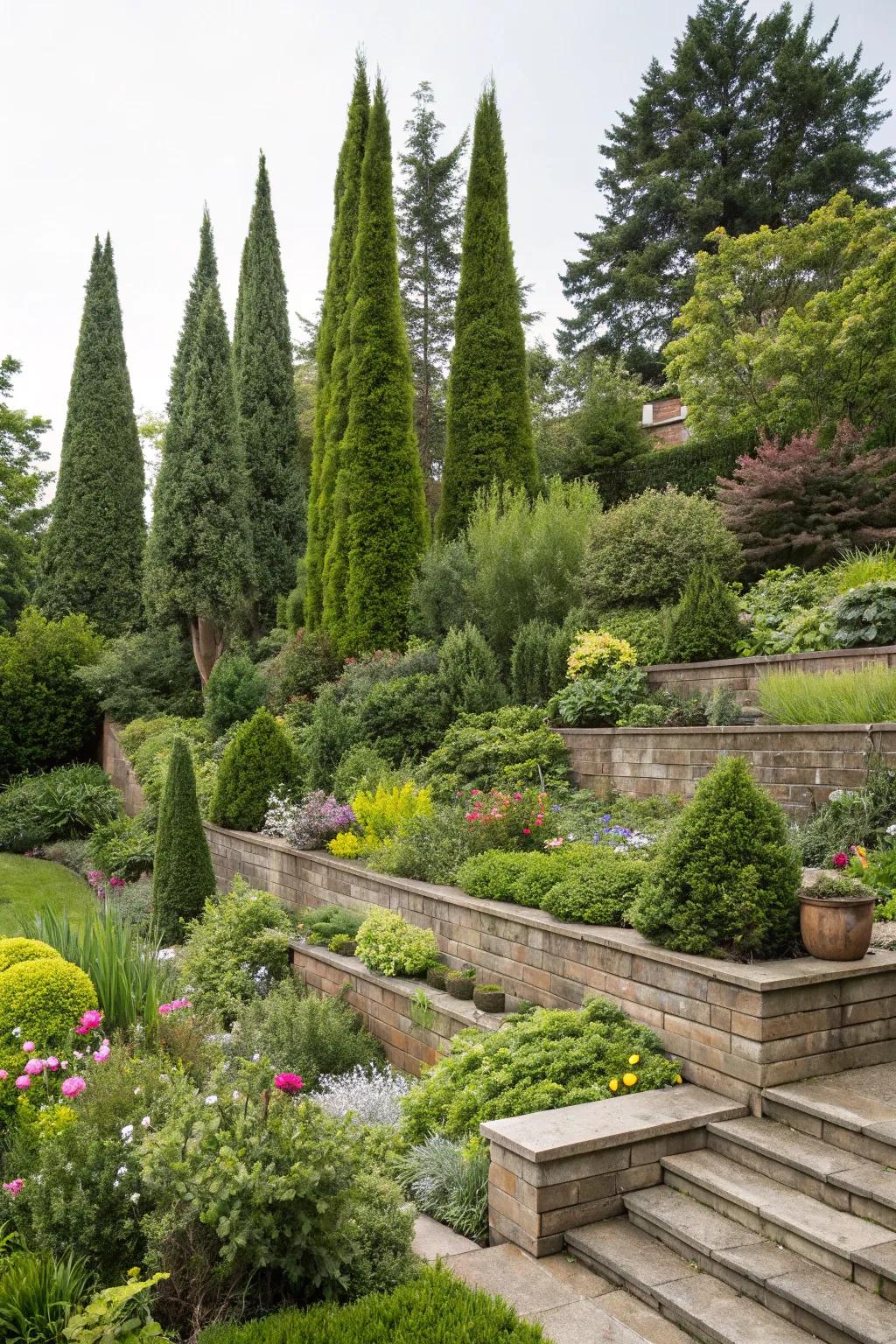 Intensify your garden's profundity with tiered planting utilizing Arborvitae.