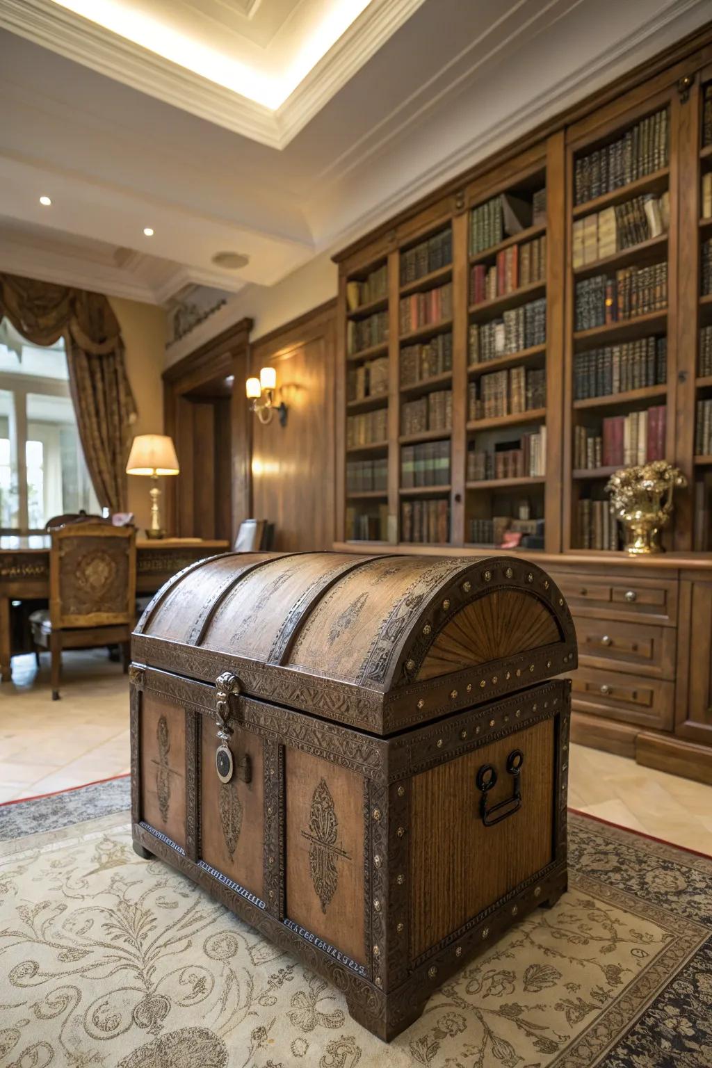 A quintessential treasure chest conveys ageless refinement.