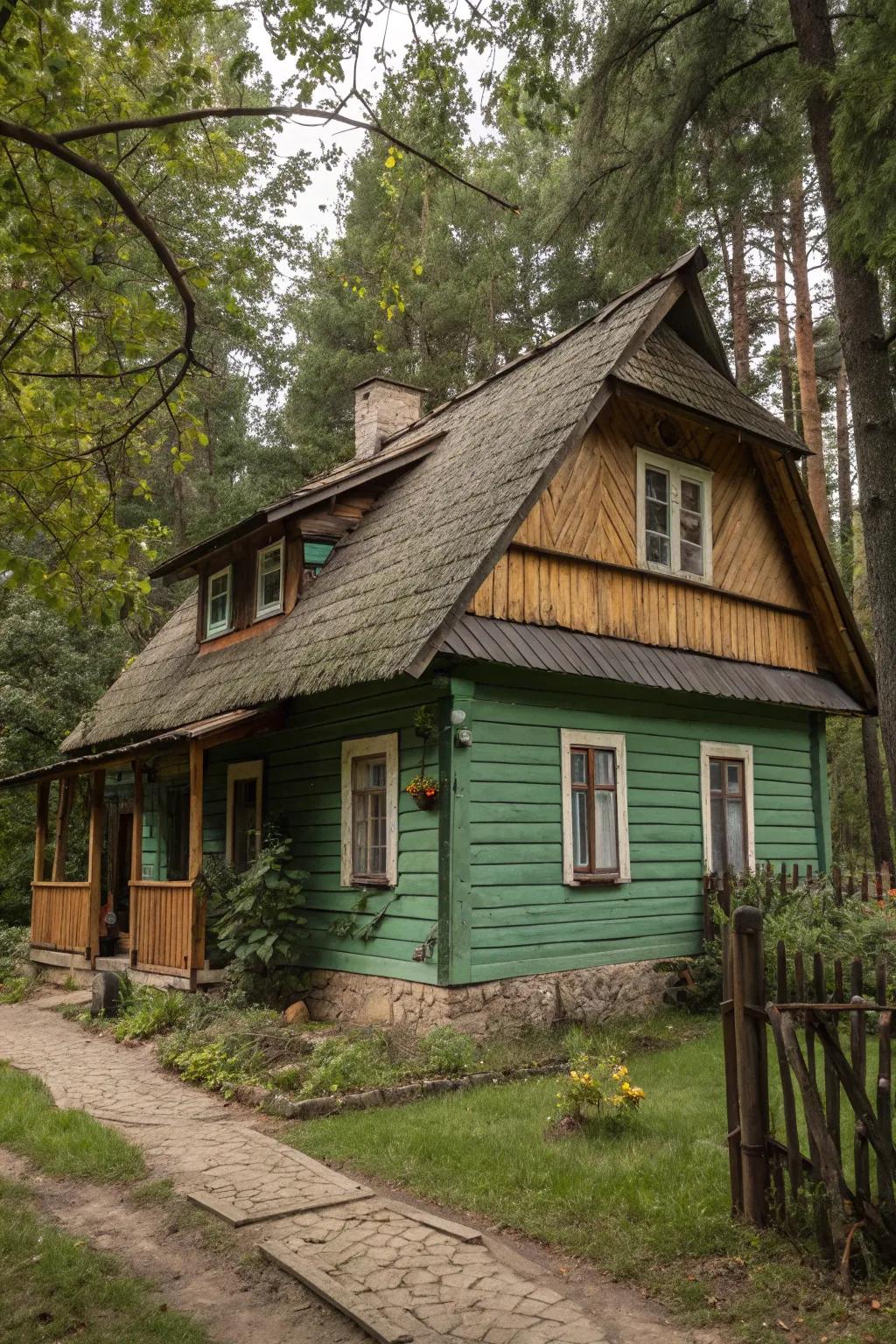 Verdant and wood create a countryside, natural aspect.