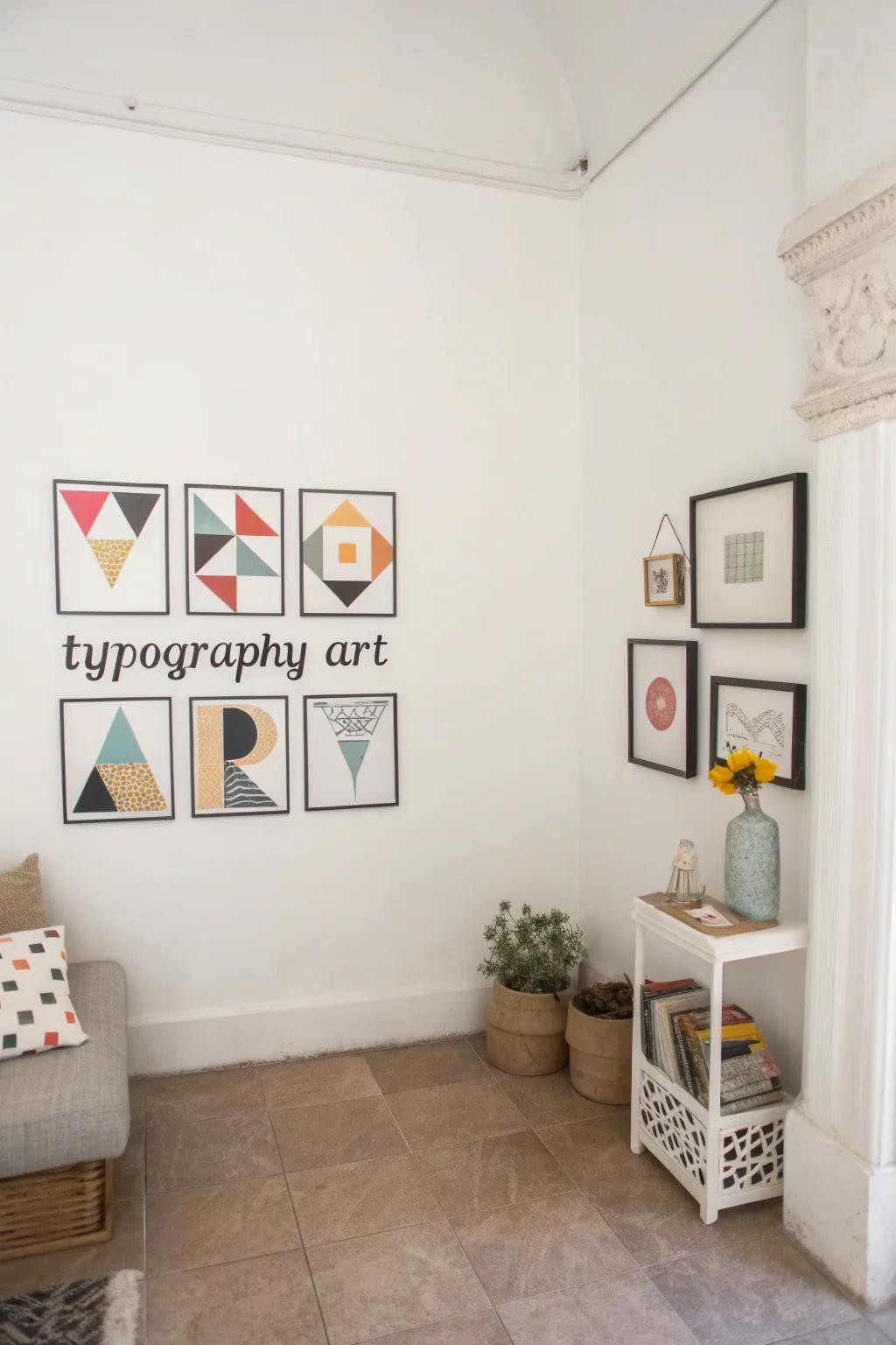 Symmetrical shapes furnish a contemporary variation to letterforms.