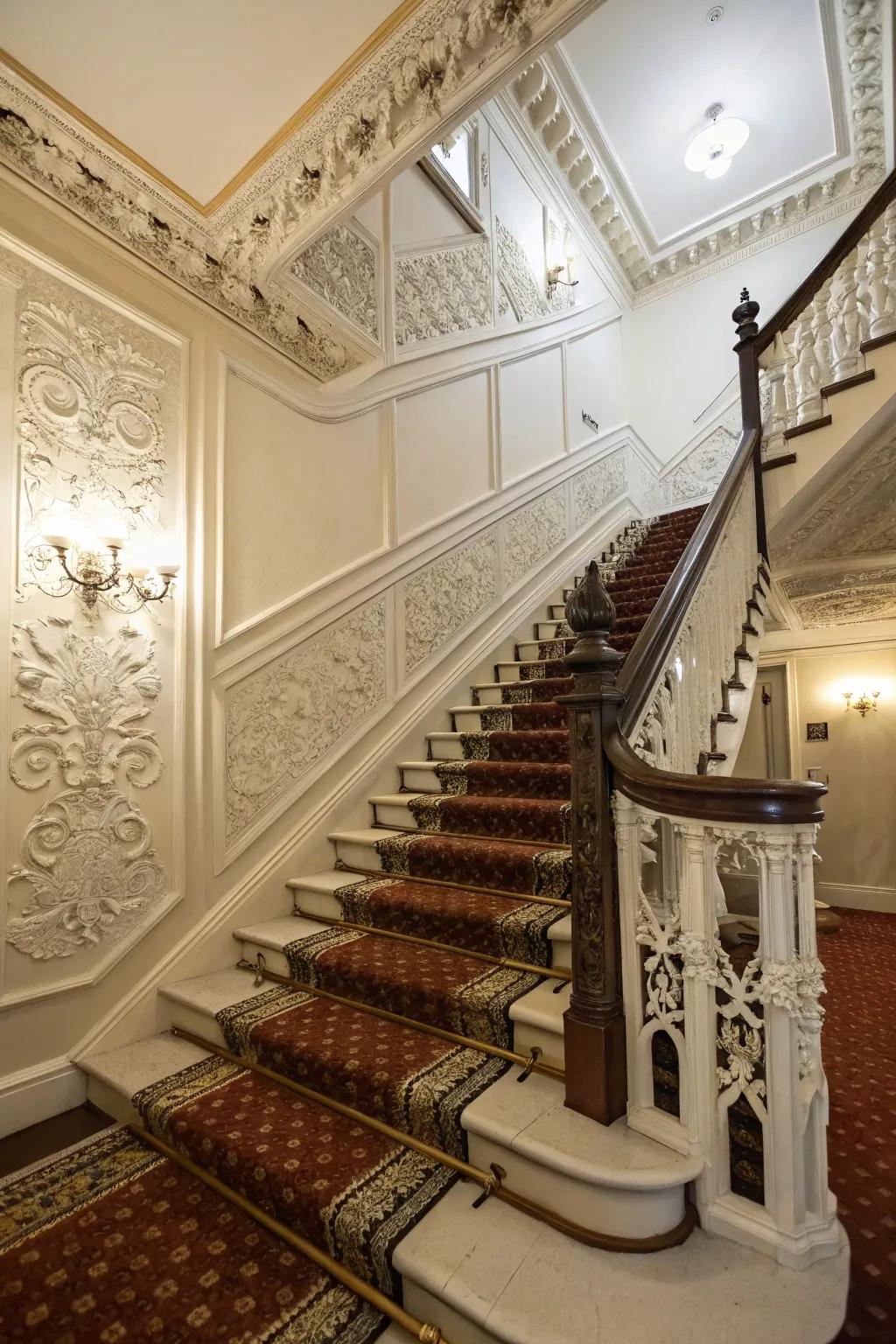 Uplift your staircase using ornamental refinements.