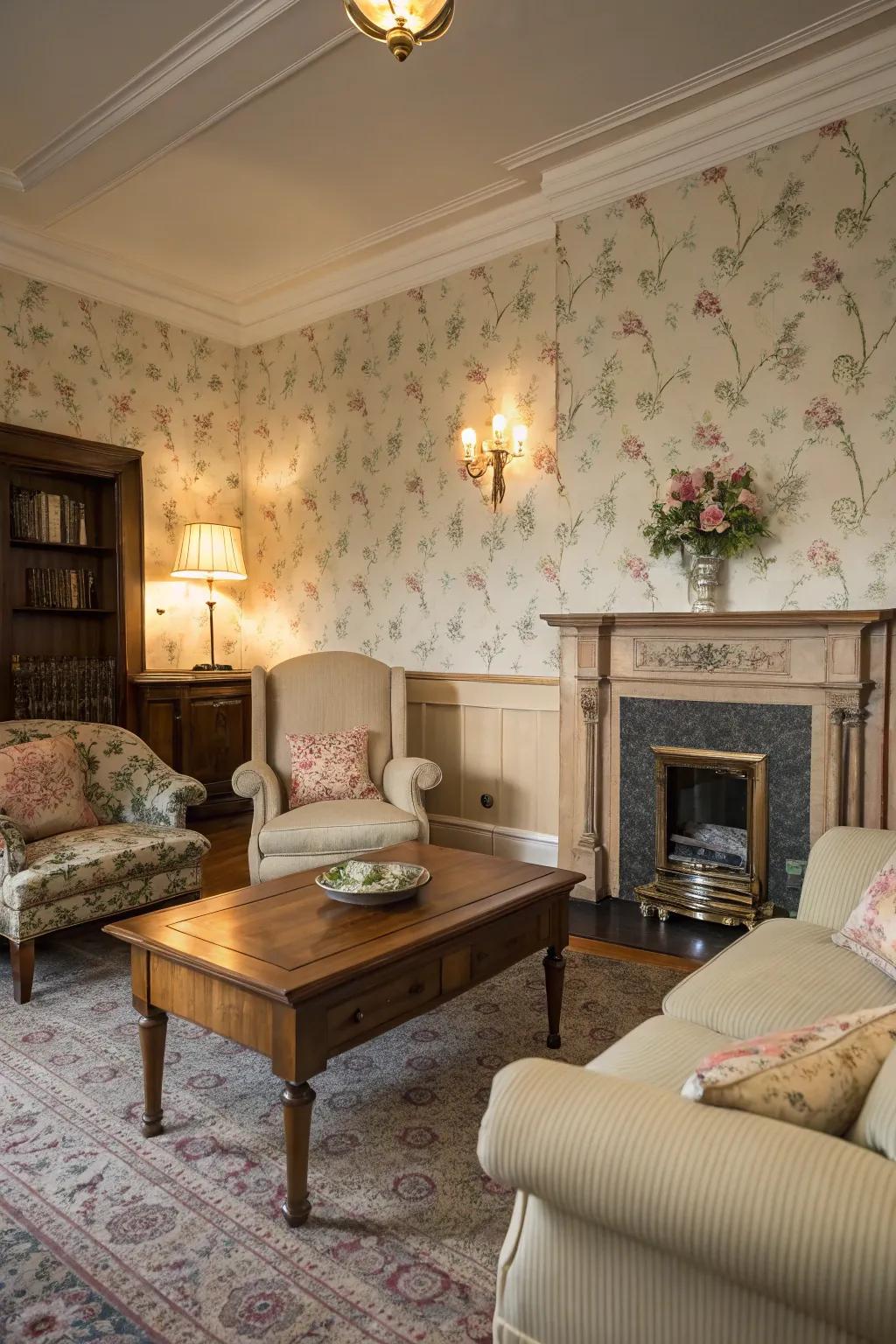 Capture enduring elegance with wallpaper designs inspired by antique aesthetics.