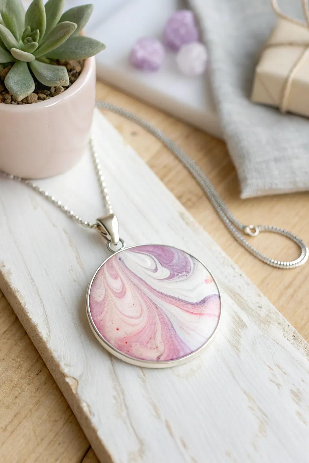 Rejuvenate your jewelry assemblage through the bewitching artistry of water marbling. Perceive the intrinsic allure embedded within understated simplicity.