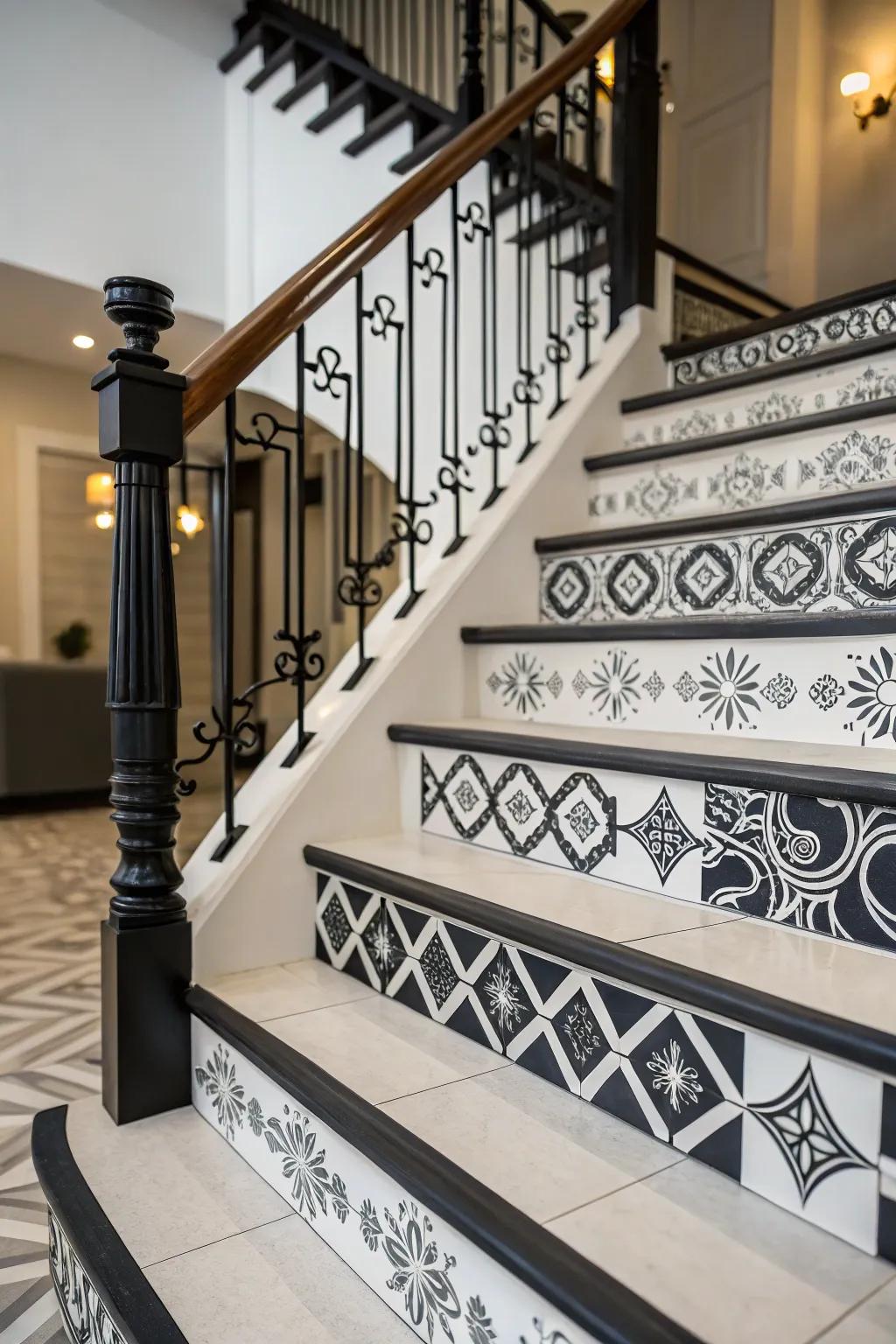 A sophisticated tone selection grants this stairwell a modern, refined aesthetic.